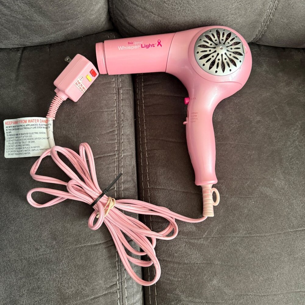 Bio Ionic Whisper Light Pink Hair Dryer